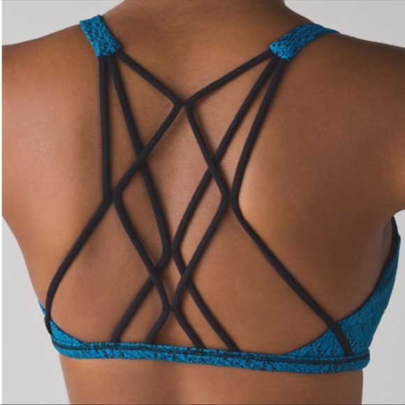 Lululemon Free To Be Zen Bra Power Luxtreme Spray Jacquard Shocking blue… - Picture 3 of 8